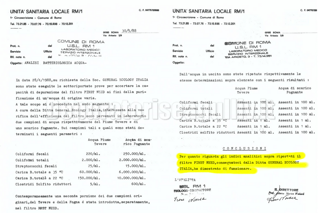 USL-Analisi Batteriologica